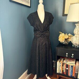 Kate Spade "A-Line" Long Polka Dot Dress Size 4